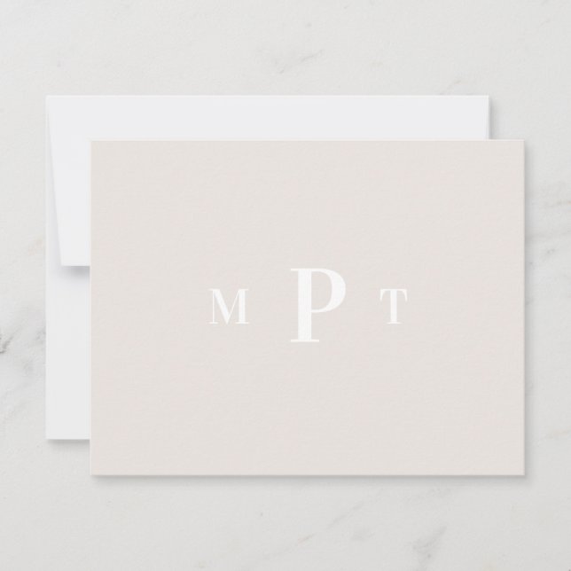 Elegante Monogramm-Papeterie-Einladung Einladung (Vorderseite)