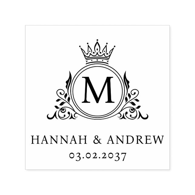 Elegante, Monogramm, Royal, Crown, Hochzeit von Lo Permastempel (Design)
