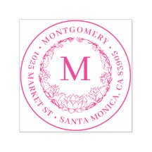 Elegante Monogramm-Rücksendeadresse