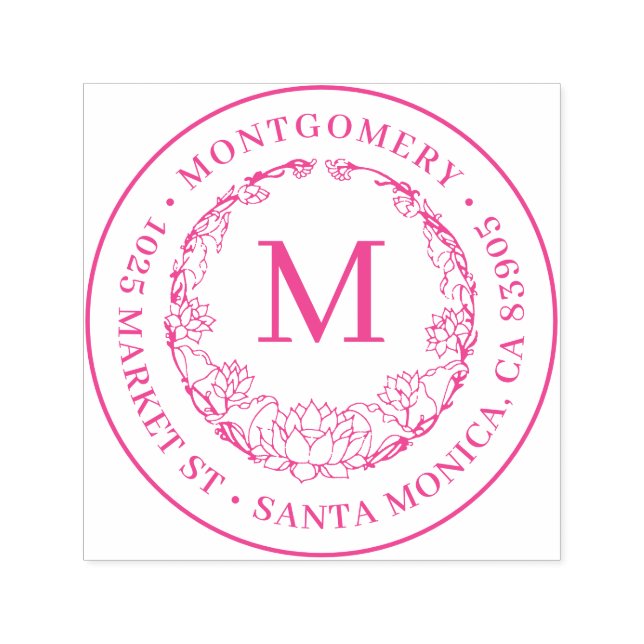 Elegante Monogramm-Rücksendeadresse Permastempel (Design)