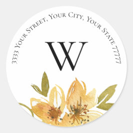 Elegante Monogramm-Rücksendeadresse Runder Aufkleber