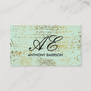Elegante Monogramm-Schrift Gold Grunge Visitenkarte