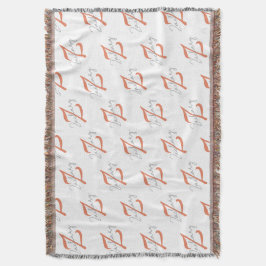 Elegante Monogramm-Schriftzug-Name-Muster-Wurfdeck Decke
