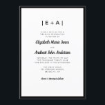 Elegante Monogramm Schwarz Moderne fette Hochzeit Einladung<br><div class="desc">Elegantes,  modernes,  feines Monogram Black Foto Hochzeitsempfang</div>