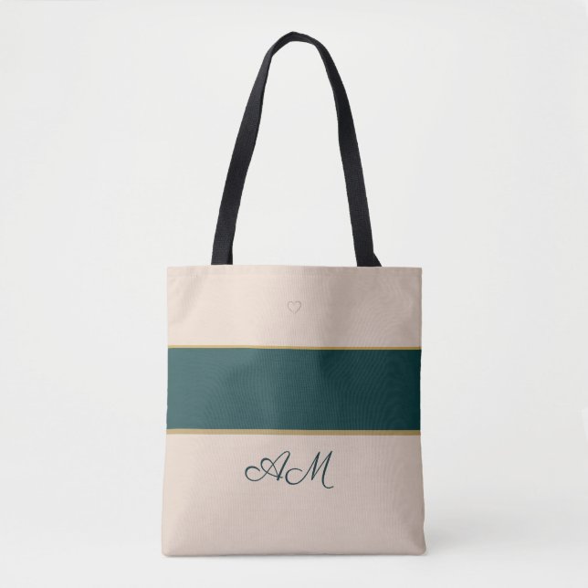 Elegante Monogramm-Tasche |Sofisticatedes Streifen (Vorderseite)