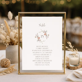 Elegante Monogramm-Tischplatzkarte mit rosa floral Einladung