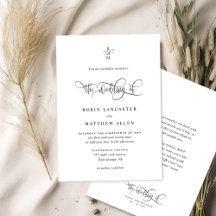 Elegante Monogramm- und moderne Kalligrafie-Hochze