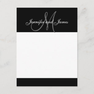 Elegante Monogramm- und Namens-Notizkarten für Fri Einladung