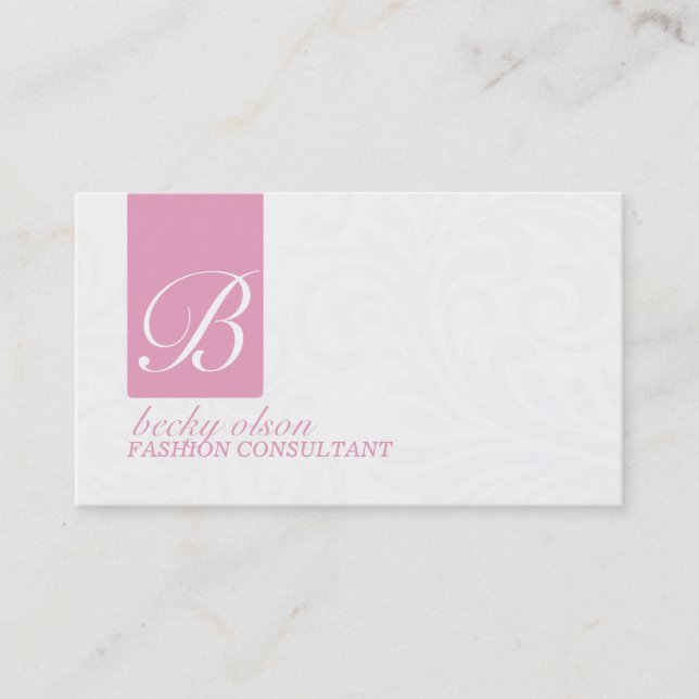 Elegante Monogramm-Visitenkarten Visitenkarte (Vorderseite)