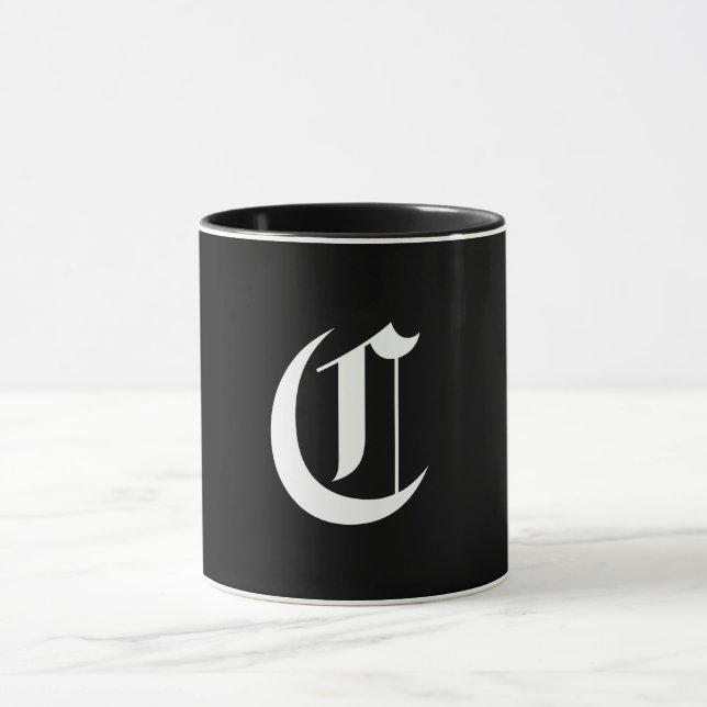 Elegante Monogramm-Vorlage Tasse (Zentrum)
