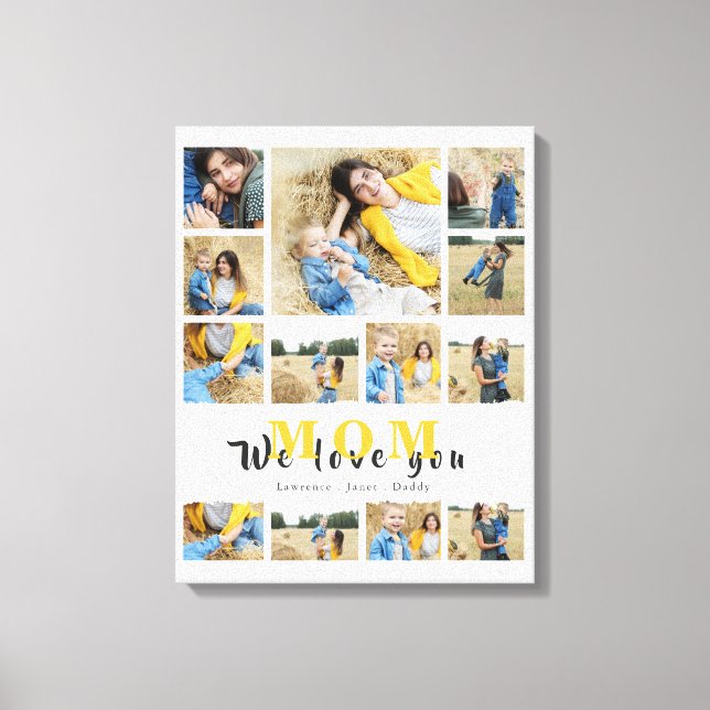 Elegante monogrammatikalische Custom Collage wir L Leinwanddruck (Vorderseite)