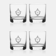 Elegante Monogramme in Vintagen Wappen Schwarze In