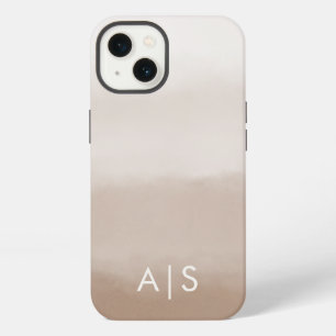 Elegante monogrammierte Anfangsbuchstaben Pilzbrau iPhone 13 Hülle