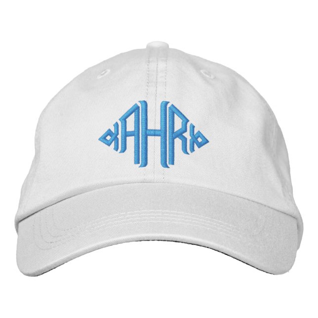 Elegante monogrammierte bestickte Mütze Baseballkappe (Vorderseite)
