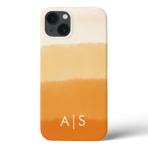 Elegante monogrammierte Initialen Kürbis Orange Om