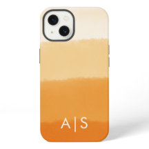 Elegante monogrammierte Initialen Kürbis Orange Om