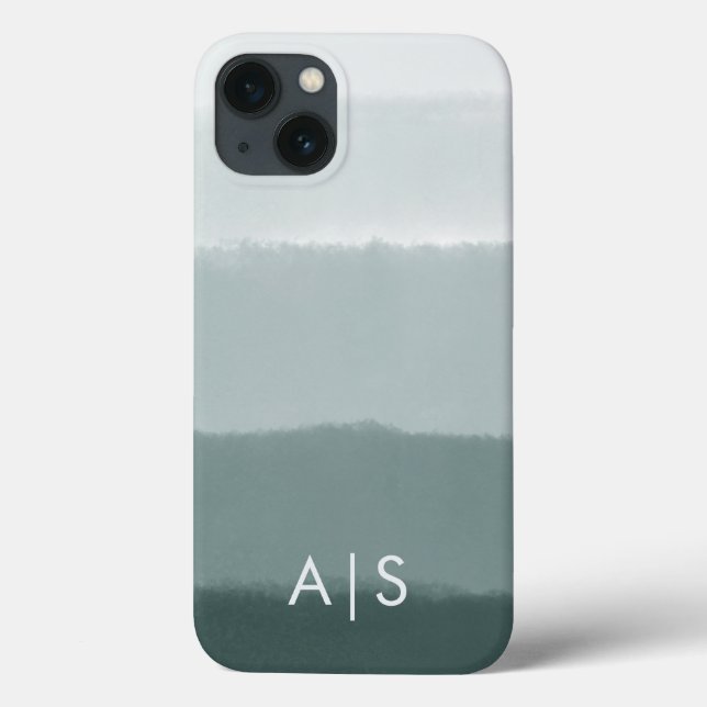 Elegante monogrammierte Initialen Limed Spruce Omb Case-Mate iPhone Hülle (Rückseite)