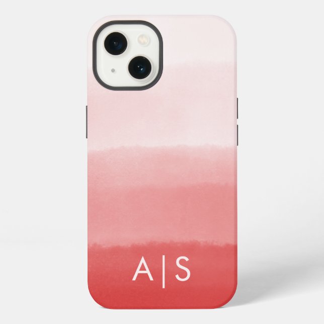 Elegante monogrammierte Initialen verblasstes Kora iPhone Hülle (Rückseite)