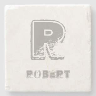 Elegante monogrammierte Vorlage stilvolles Design Steinuntersetzer