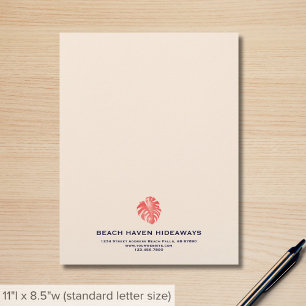 Elegante Monstera Leaf Business Letterhead Briefbogen