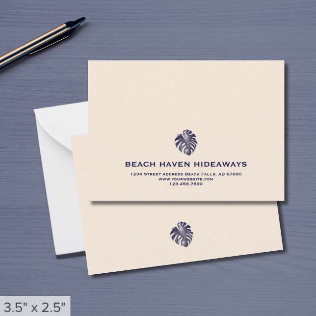 Elegante Monstera Leaf Corporate Note Card Mitteilungskarte (Von Creator hochgeladen)