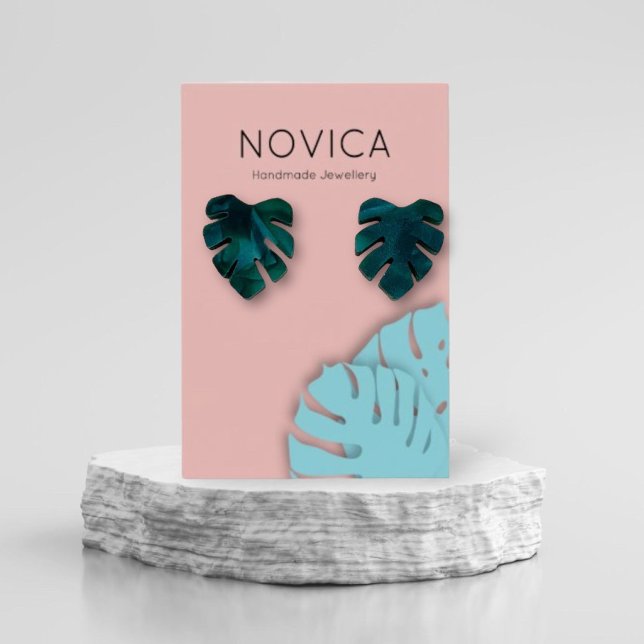 Elegante Monstera Leaf Earring Display Card (Von Creator hochgeladen)
