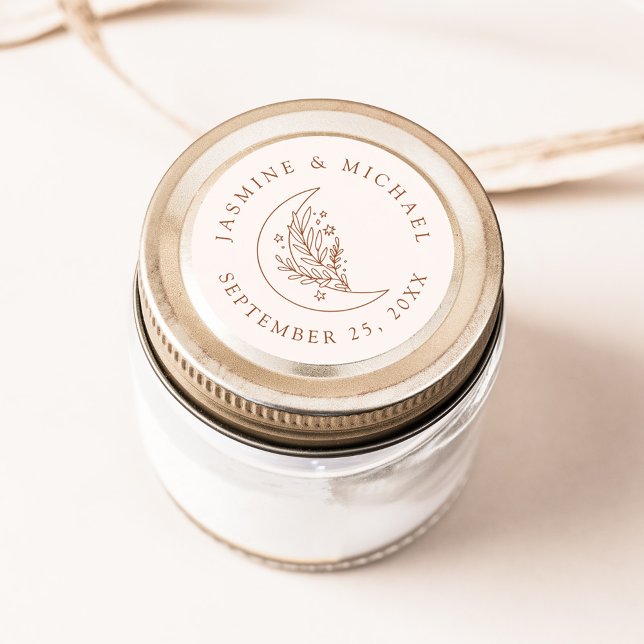 Elegante Monte und Sterne Gastgeschenk Hochzeit Runder Aufkleber (Von Creator hochgeladen)