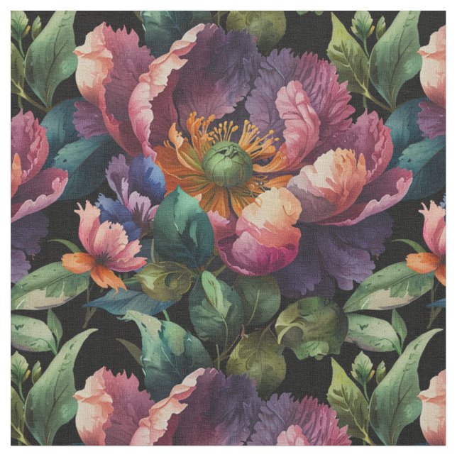 Elegante Moody Dunkelrosa Blüte Stoff (Nahaufnahme)