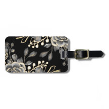 Elegante Moody Gray Floral Gold Schwarze Wasserfar