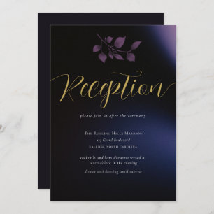 Elegante Moody Lila Floral Wedding Card Einladung