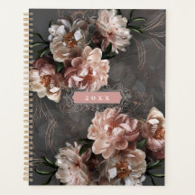 Elegante Moody Pink-Blume Vintage Wirbel Custom