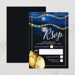 Elegante Moonlit Beach Wedding RSVP Karte
