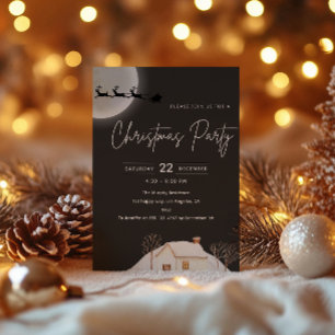 Elegante Moonlit Weihnachten Party Einladung