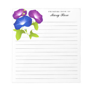 Elegante Morning Glory Blume Personalisiert Notizblock