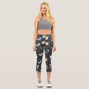 Elegante Moth Butterfly Muster Capri Leggings
