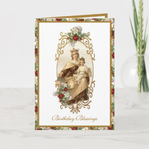 Elegante Mount Carmel Jesus Gold Blumenkarte Karte