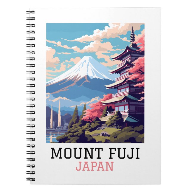 Elegante Mount Fuji Japan Reisen Kunst Notizblock (Vorderseite)