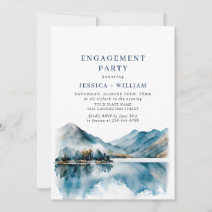 Elegante Mountains Forest Engagement Party QR Code Einladung