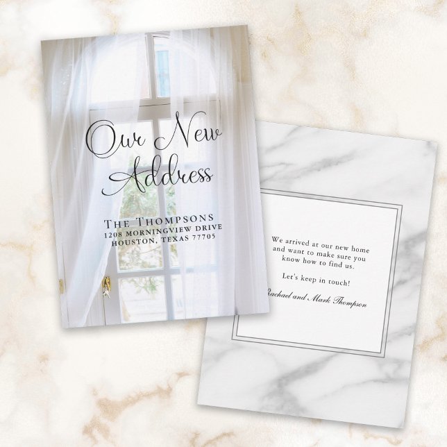 Elegante Moving Ankündigung Neue Adresse (An elegant new address card available as printed or digital download.)