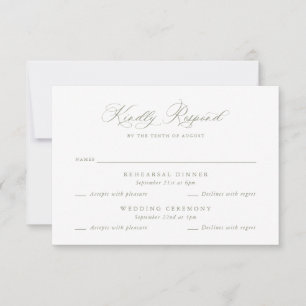 Elegante Multi Event Wedding Probe RSVP Card Einladung