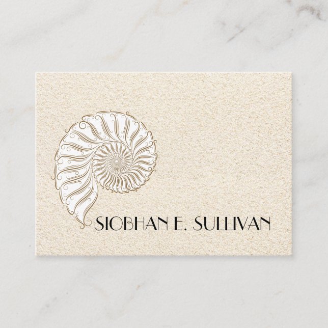 Elegante Muschel Calling Card / Contacts / Busines Telefonnummerkarte (Vorderseite)