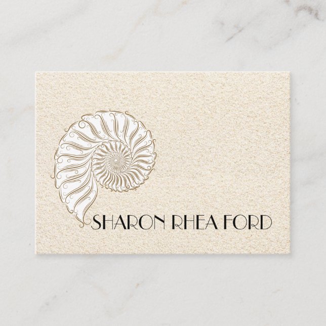 Elegante Muschel Calling Card / Contacts / Busines Visitenkarte (Vorderseite)