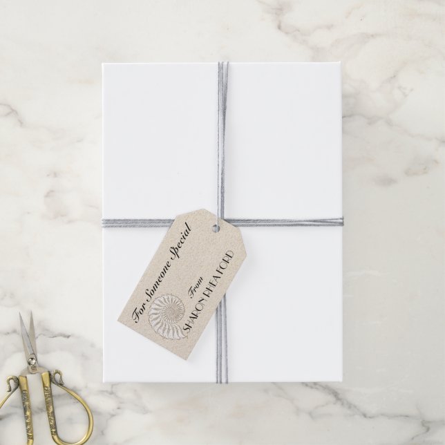 Elegante Muschel Tag Geschenkanhänger (Mit Garn)