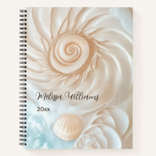 Elegante Muschel und Meer Notizbuch