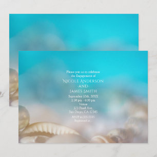 Elegante Muscheln Strand Hochzeit Verlobungseinlad Einladung