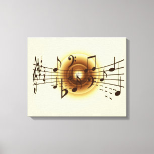 Elegante Musical Notes Wall Leinwand