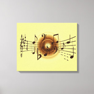 Elegante Musical Notes Wall Leinwand
