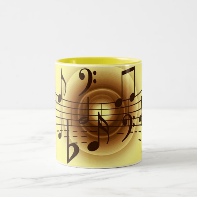 Elegante Musical Notes Zweifarbige Tasse (Mittel)
