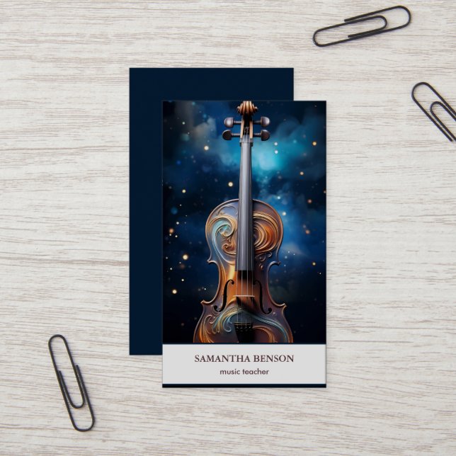 Elegante Musician Visitenkarte mit Musiknote (Vorderseite/Rückseite Beispiel)