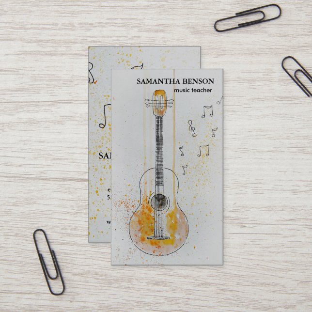 Elegante Musician Visitenkarte mit Musiknote (Vorderseite/Rückseite Beispiel)